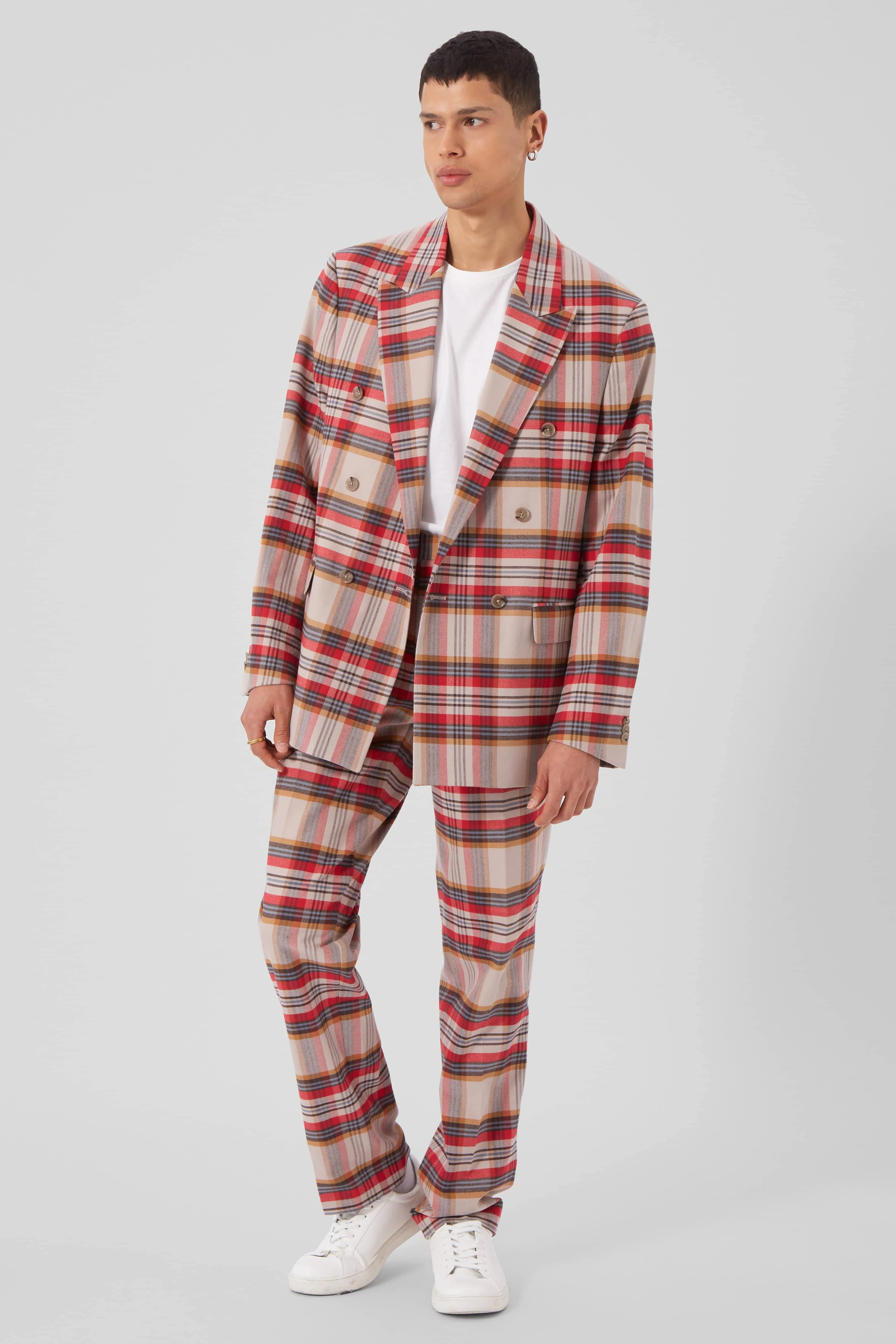 Vintage Red Check Oversized Cotton Jacket - Archival Cool & Comfortable Style.